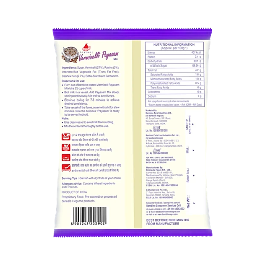 Bambino Instant Vermicelli Payasam Mix