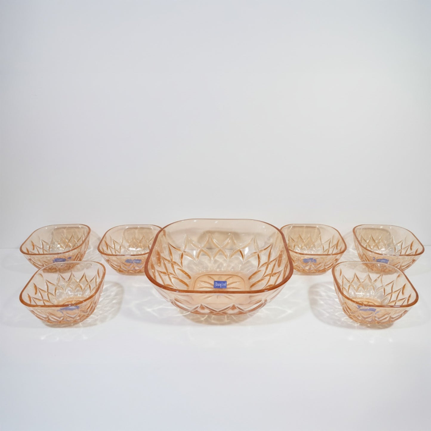 Golden Glass Bowl Set | 7-Piece Structured Design | Premium Quality Transparent Glassware for Gifting, Home & Kitchen Use