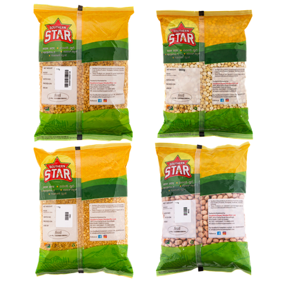 Southern Star Arhar Dal 1Kg & Yellow Moong Dal 1Kg & Roasted Chana Dal 900g & Groundnut 1Kg Combo