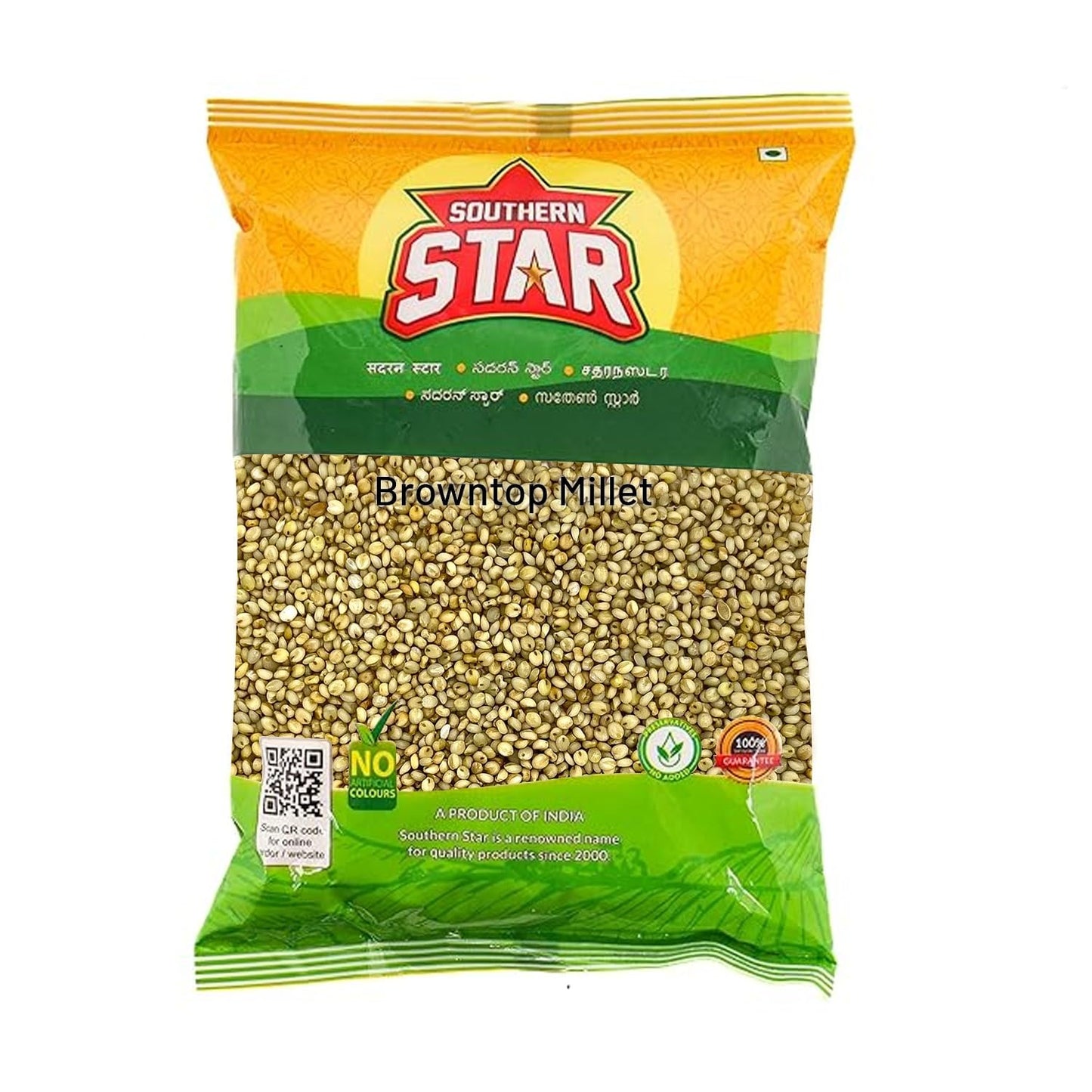 Southern Star brand bag of browntop millet on a white background
