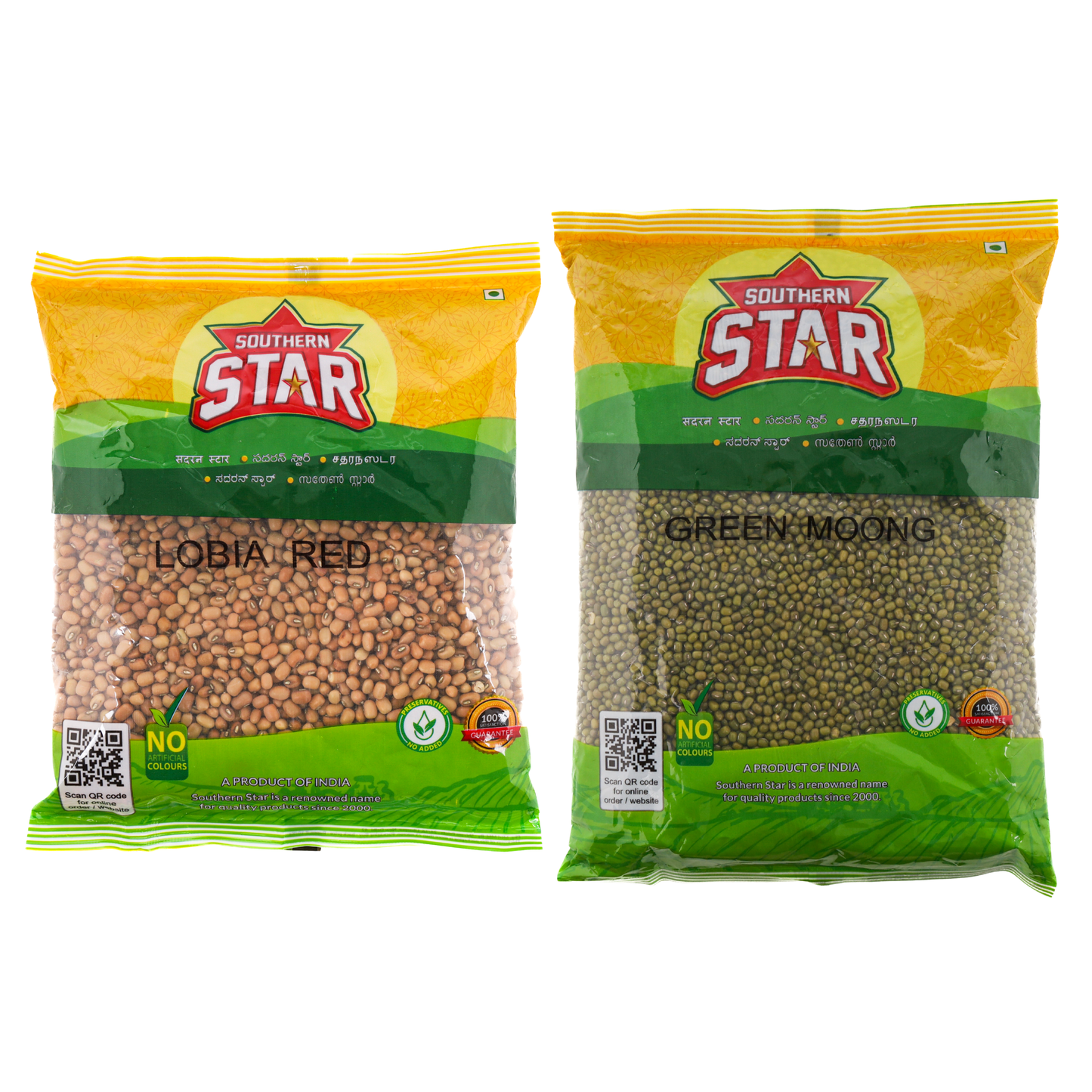 Southern Star Red Lobia 500g & Green Moong Dal Whole 1Kg Combo