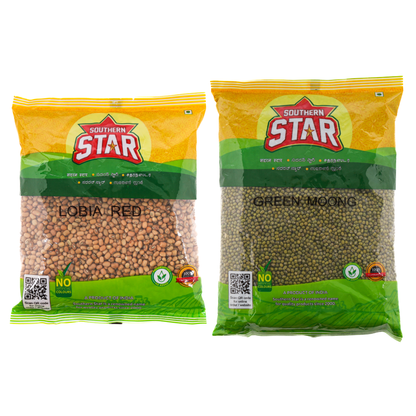 Southern Star Red Lobia 500g & Green Moong Dal Whole 1Kg Combo