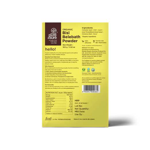 Pure & Sure Organic Bisibelle Bhath Powder