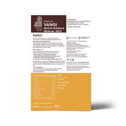 Pure & Sure Organic Vangi Bhath Masala Brinjal Rice