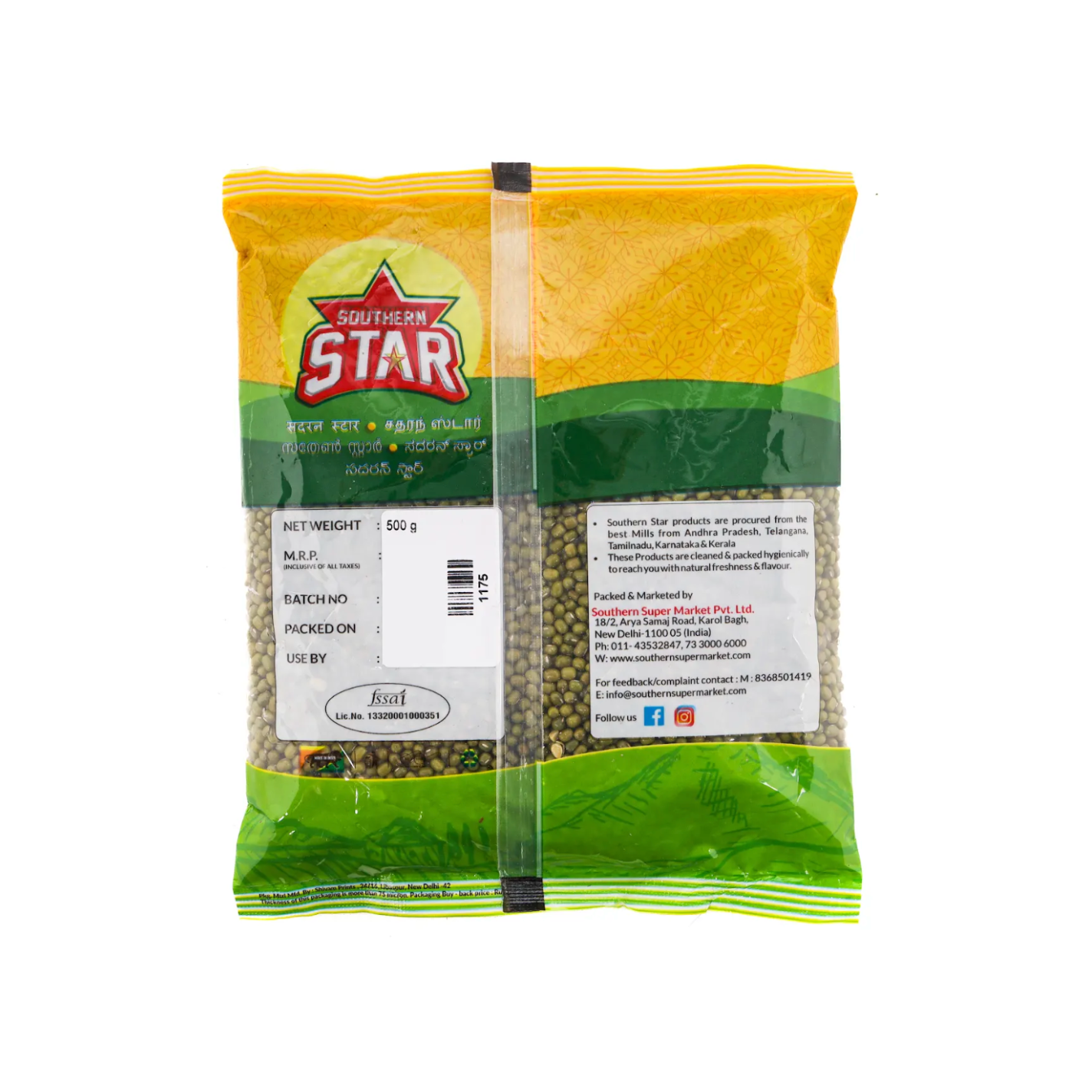 Southern Star Green Gram Moong | Green Moong Dal (Whole/ Sabut)