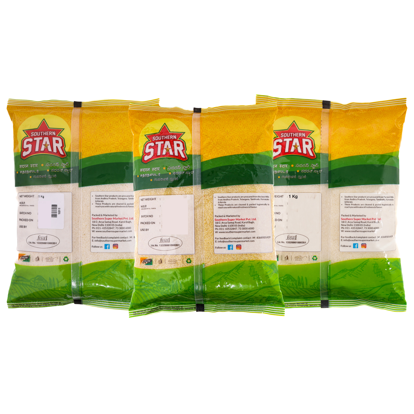 Southern Star Upma Rava 1Kg & Idly Rava 1Kg & Bansi Rava 1Kg Combo