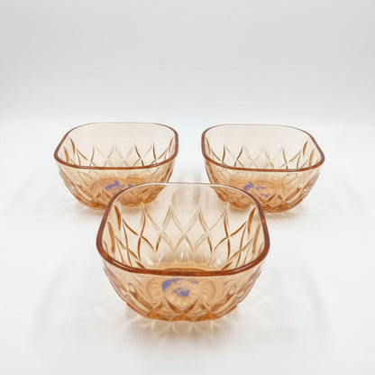 Golden Glass Bowl Set | 7-Piece Structured Design | Premium Quality Transparent Glassware for Gifting, Home & Kitchen Use