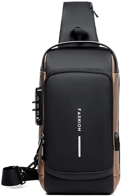 Anti-Theft Sling Bag with USB Charging Port | Waterproof Crossbody Chest Bag for Men & Women | Secure Travel & Daily Use