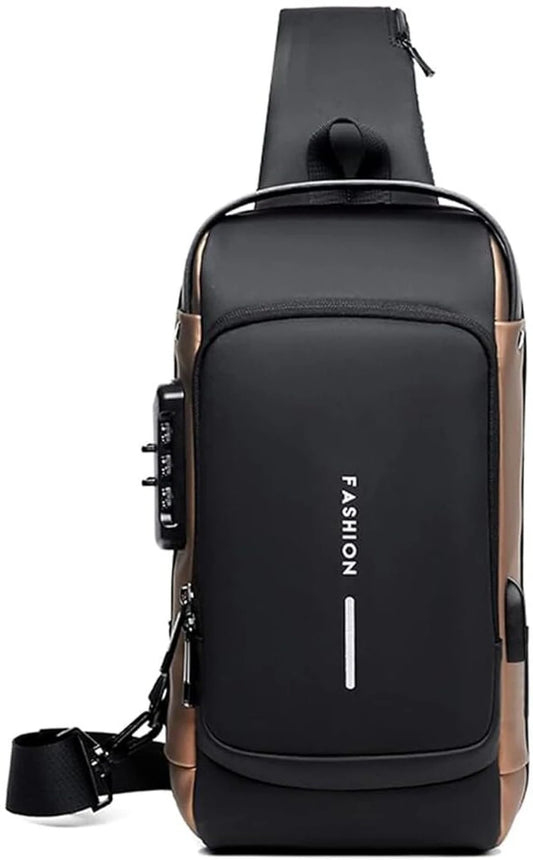 Anti-Theft Sling Bag with USB Charging Port | Waterproof Crossbody Chest Bag for Men & Women | Secure Travel & Daily Use